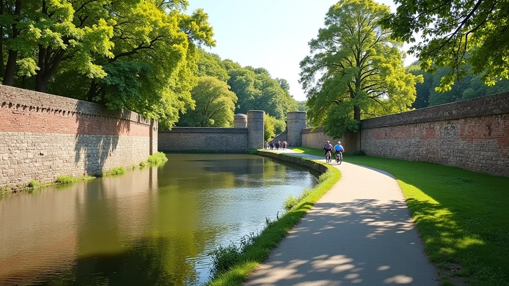 paintswalaėda Castle moat cycling route